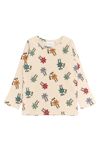 The New Siblings Sweatshirt Raul Rib Tee - Gardenia 